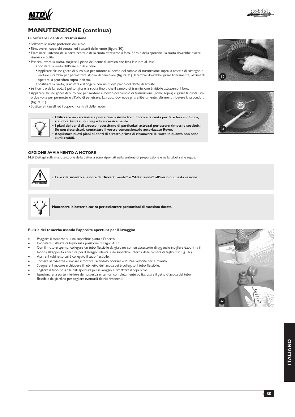 Manutenzione (continua), It aliano | Rover 51  EU User Manual | Page 83 / 92