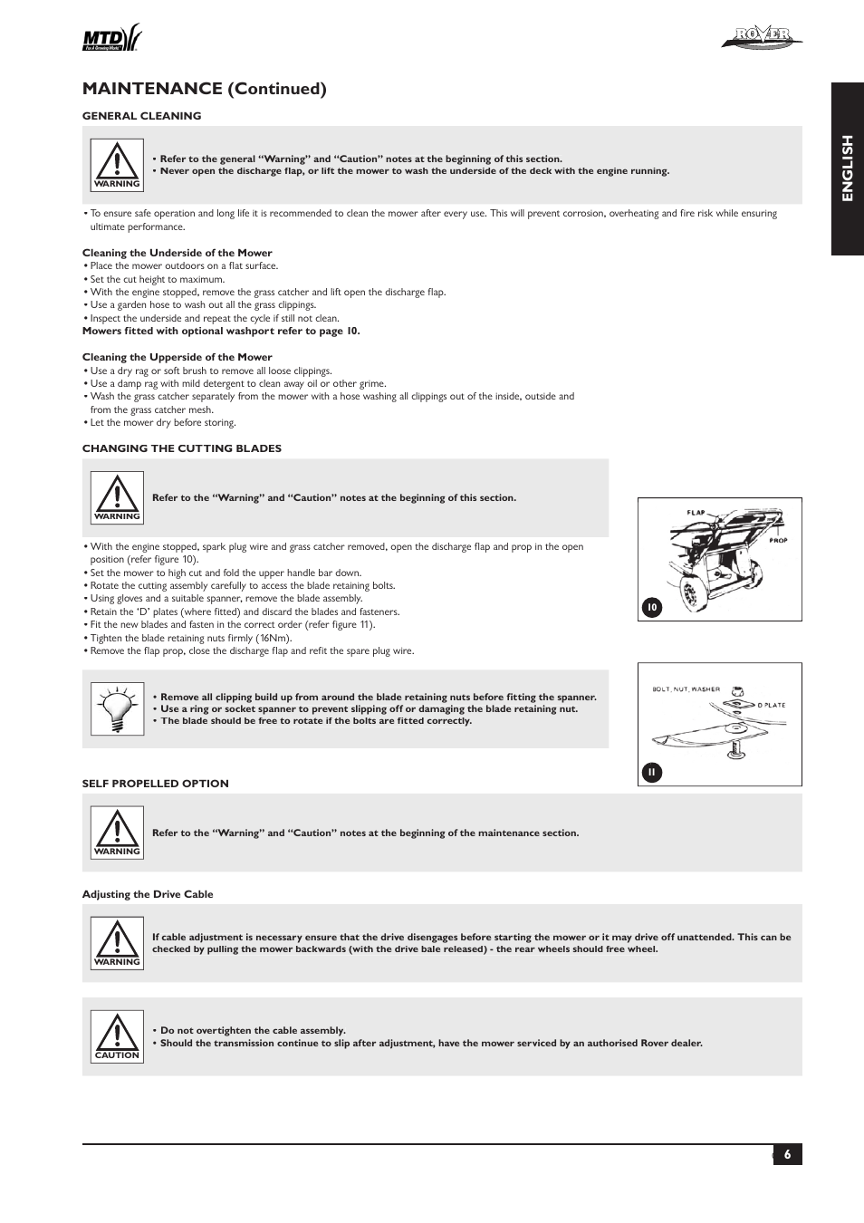 Maintenance (continued), English | Rover 51  EU User Manual | Page 9 / 92