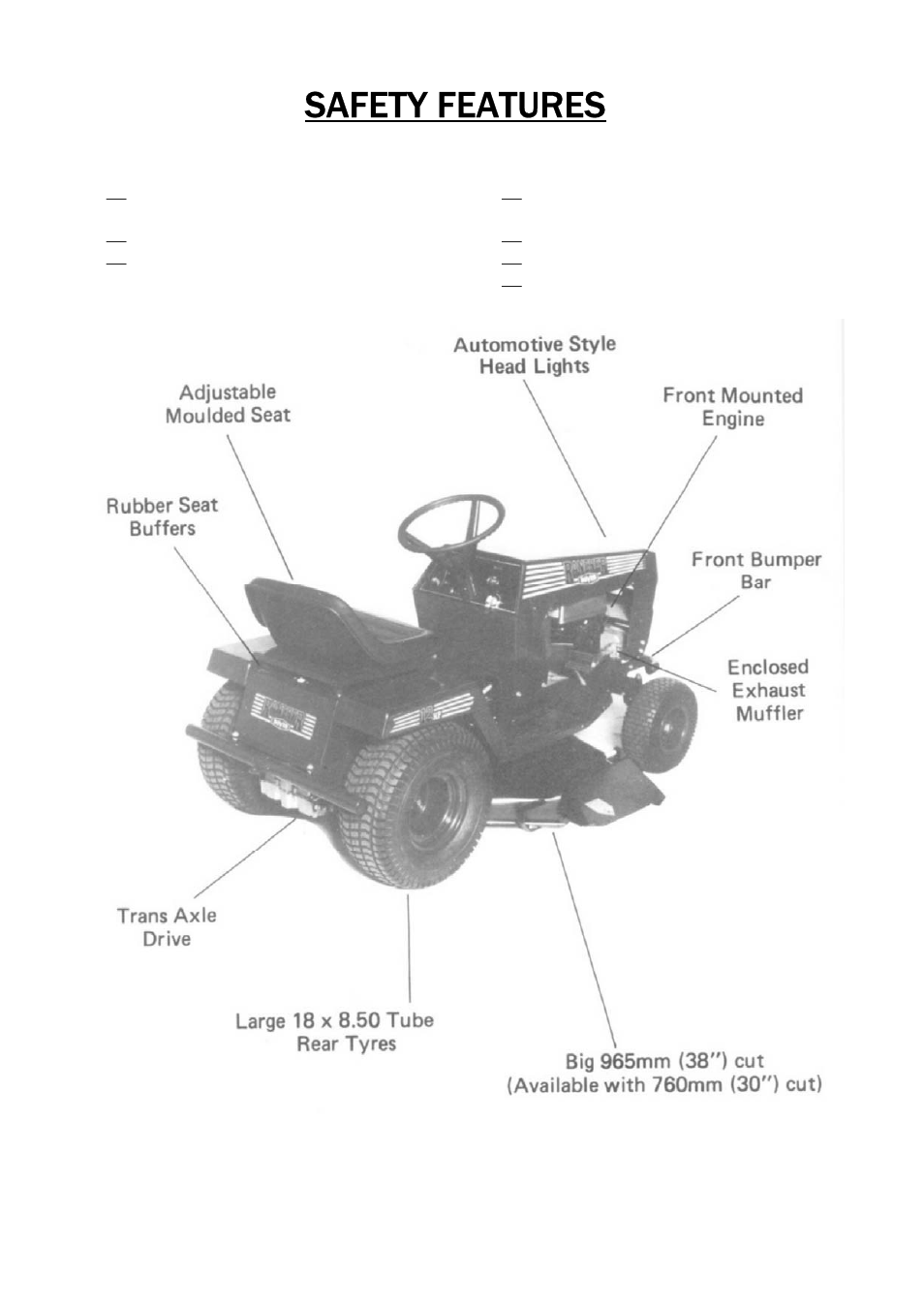 Safety features | Rover 1766 User Manual | Page 3 / 40