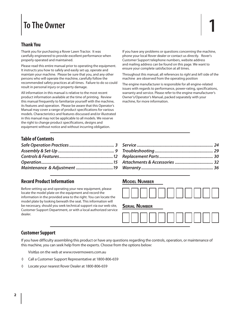 Rover 2042 User Manual | Page 2 / 33