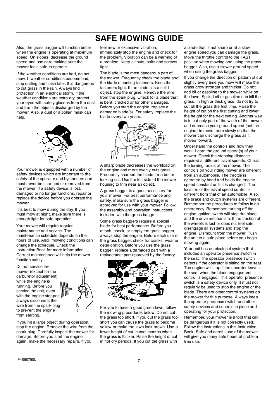Safe mowing guide | Rover Clipper 405606x108A User Manual | Page 7 / 52
