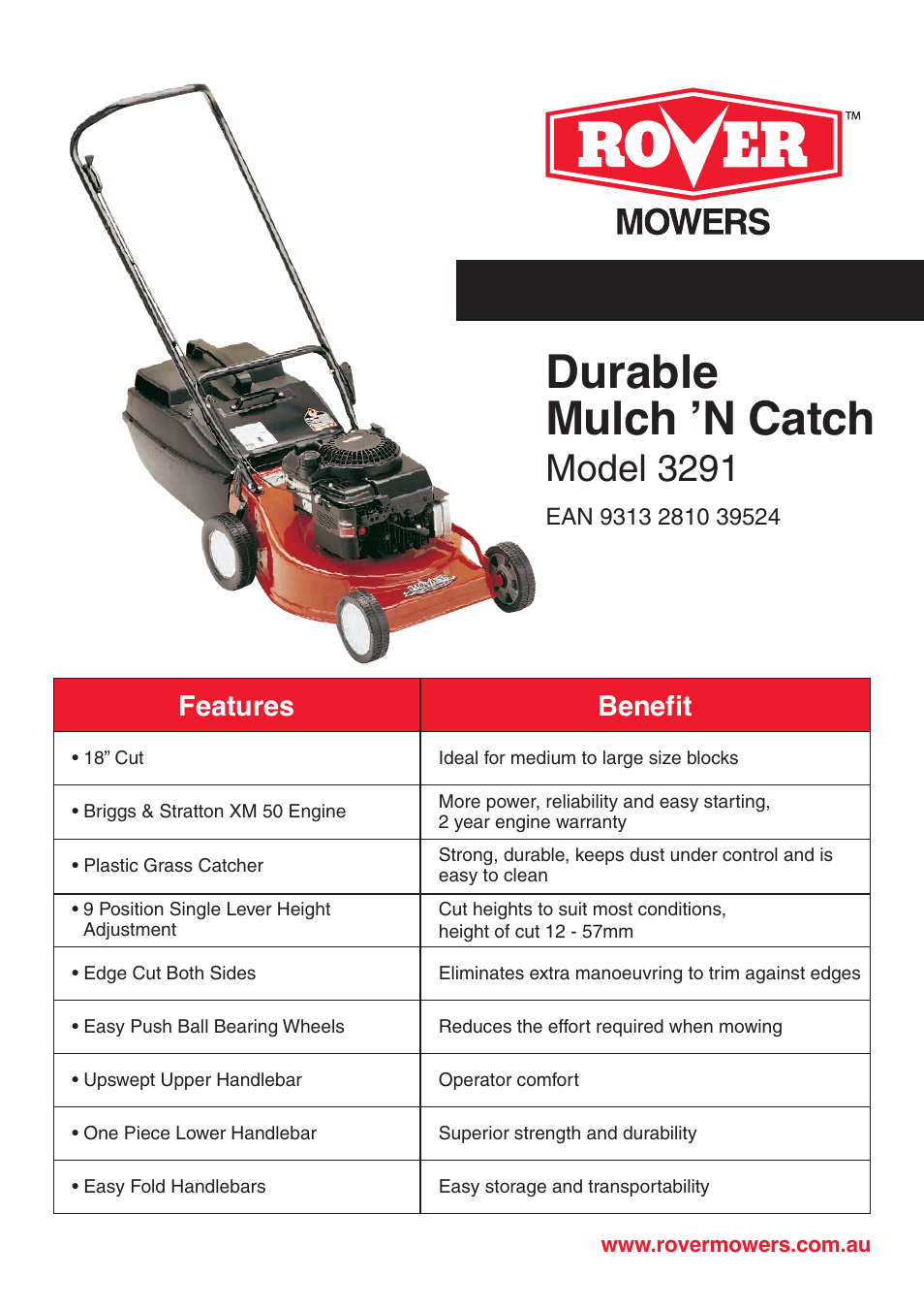 Rover 3291 User Manual | 1 page