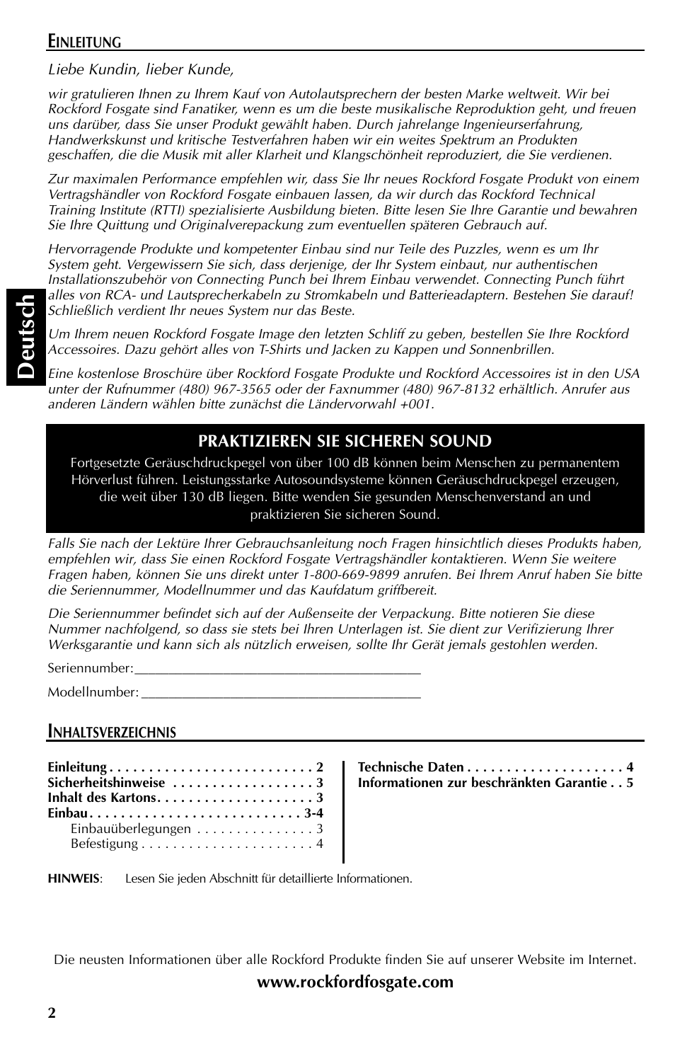 Deutsch | Rockford Fosgate FFC69 User Manual | Page 14 / 24