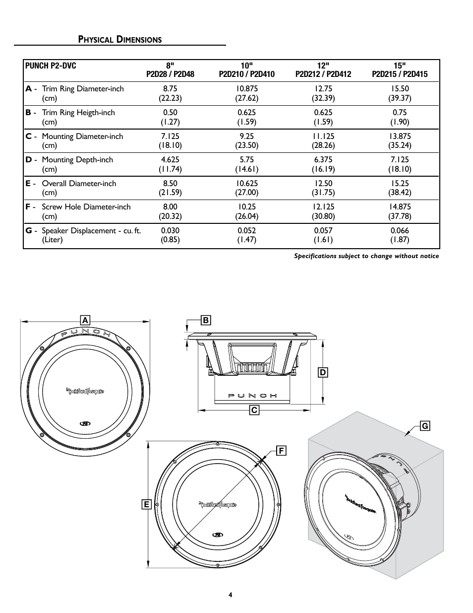 Rockford Fosgate PUNCH P2D412 User Manual | Page 4 / 8