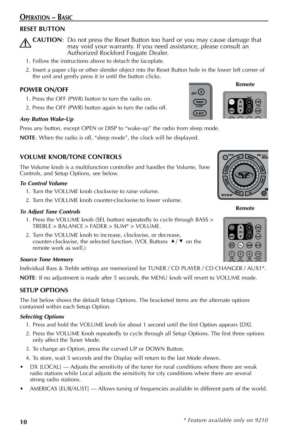 Rockford Fosgate RFX9110 User Manual | Page 10 / 76