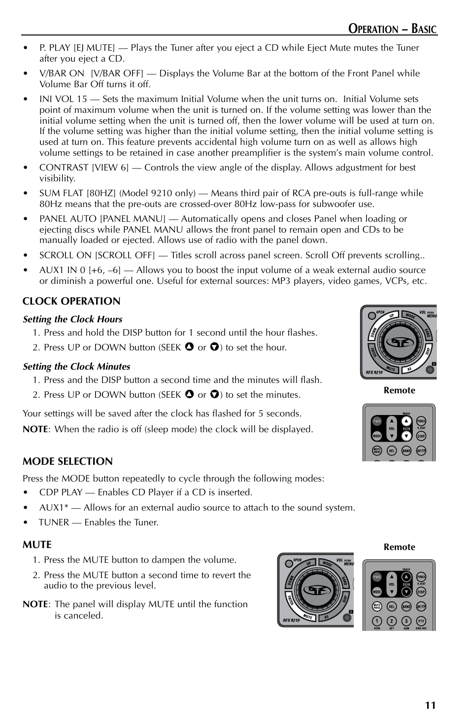 Rockford Fosgate RFX9110 User Manual | Page 11 / 76