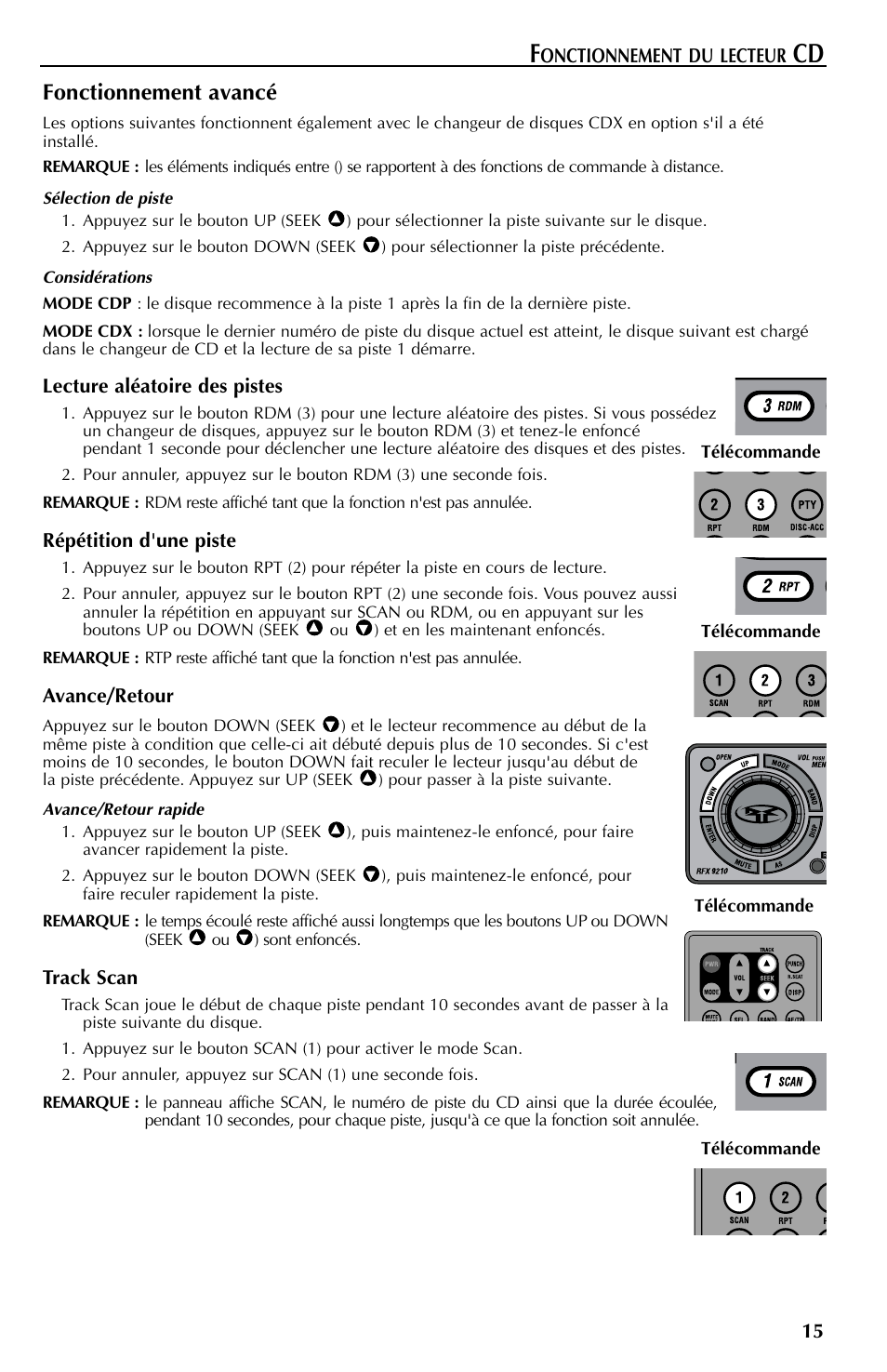 Fonctionnement avancé | Rockford Fosgate RFX9110 User Manual | Page 39 / 76