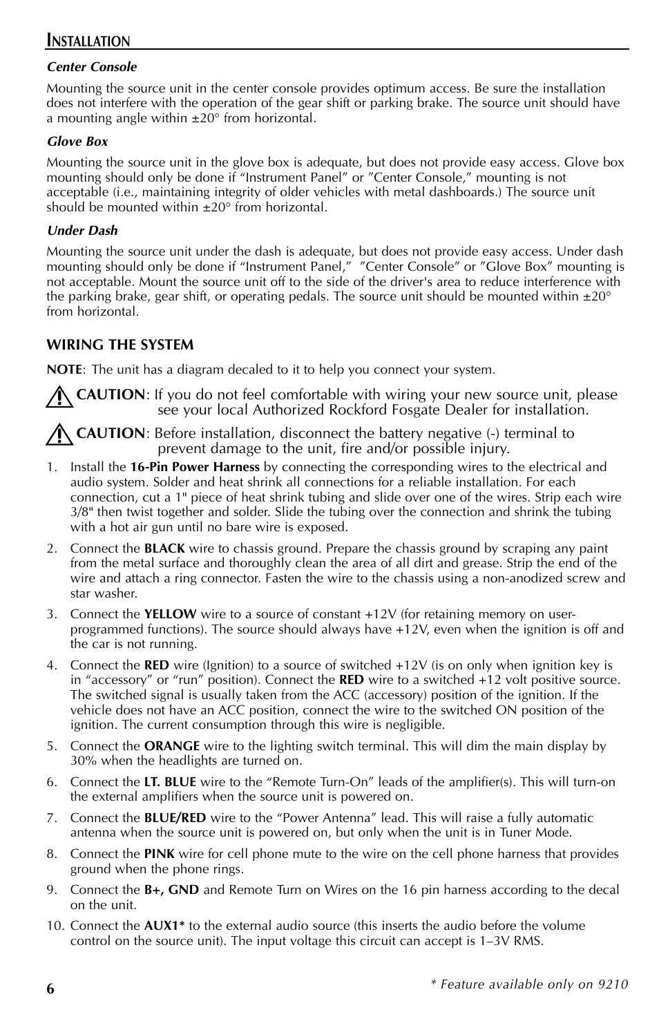 Rockford Fosgate RFX9110 User Manual | Page 6 / 76