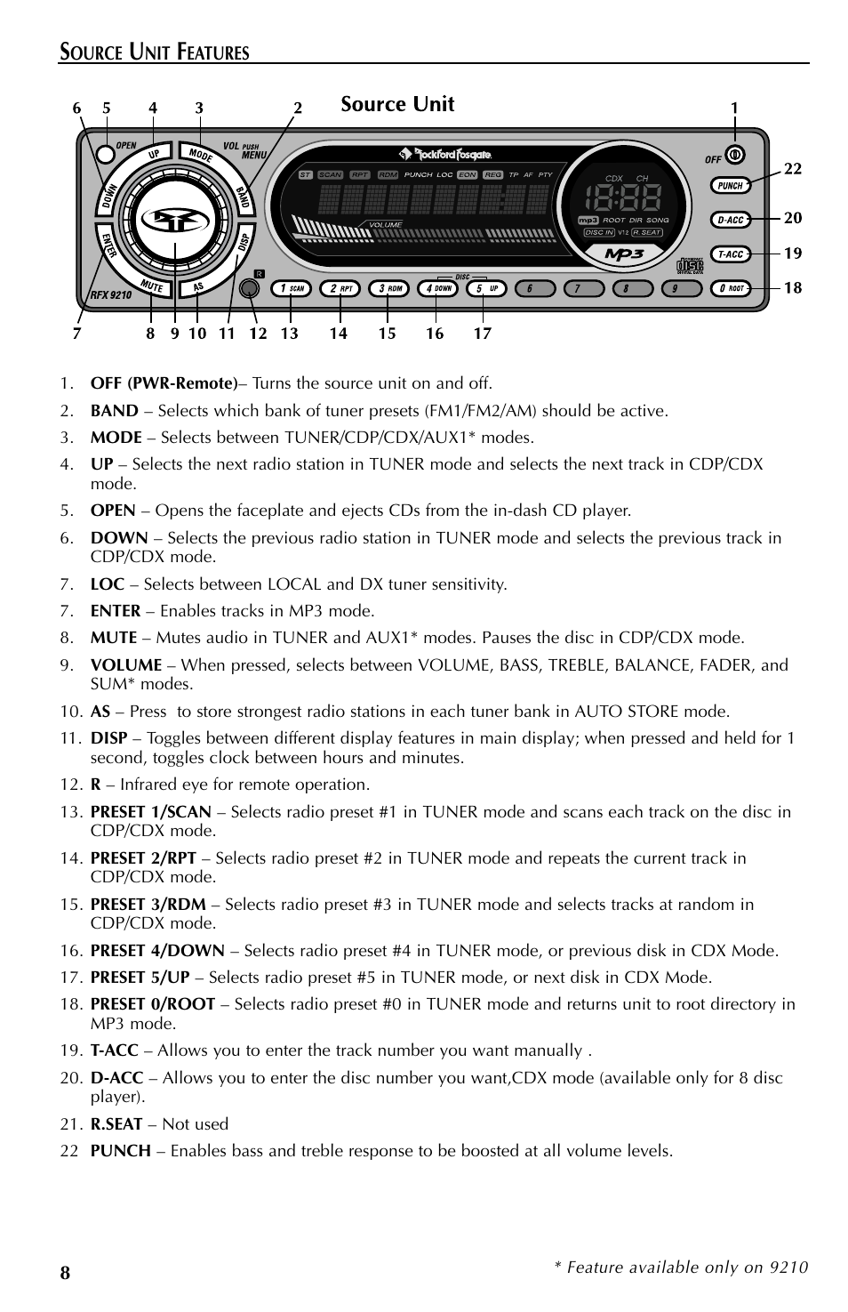 Rockford Fosgate RFX9110 User Manual | Page 8 / 76