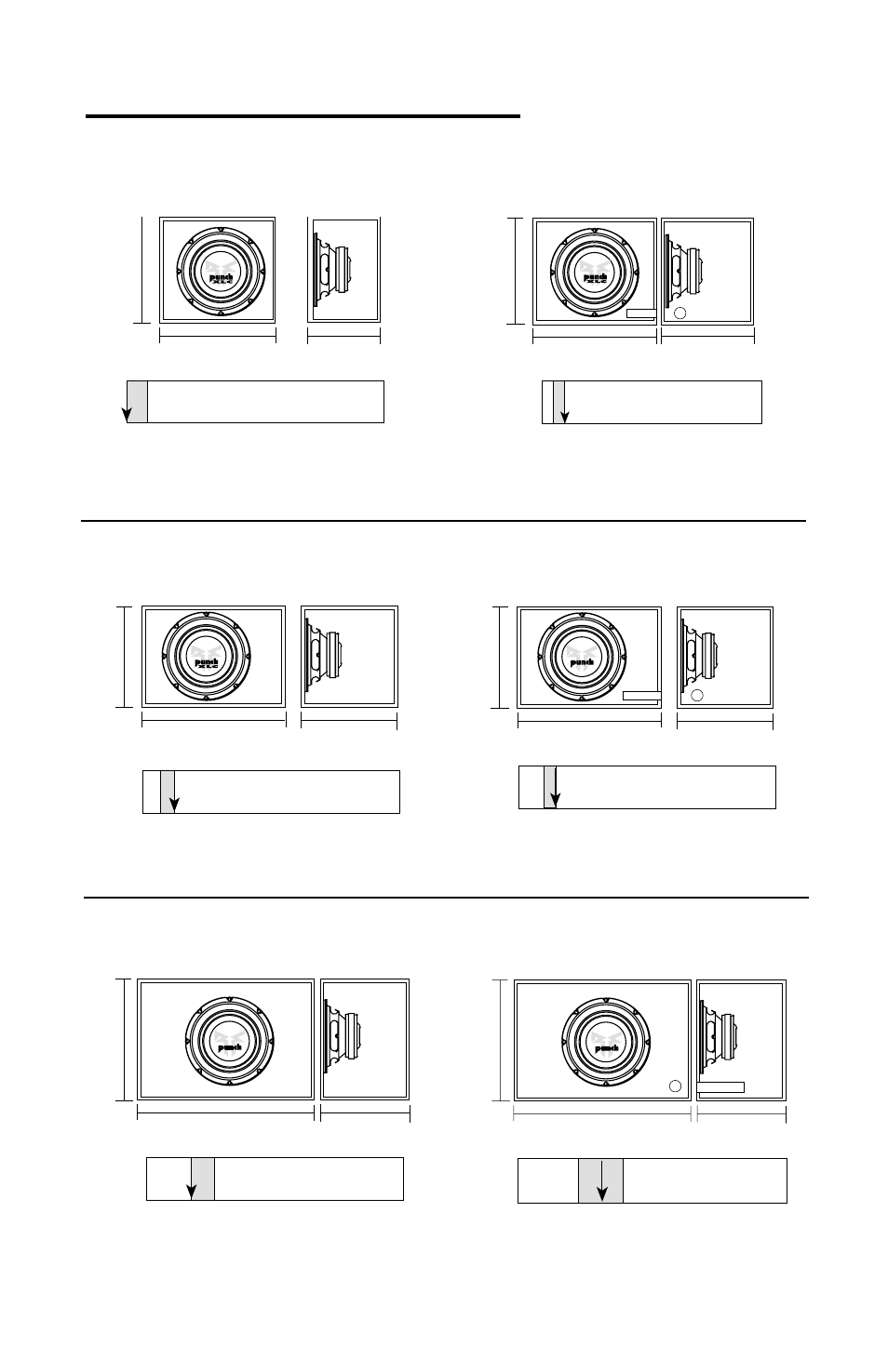 Ecommended, Nclosures, Punch he2 8” - punch hx2 8 | Recommended sealed 0.75ft, 24l), Recommended sealed 1.25ft, 40l) recommended vented 1.0 ft, 32l) recommended vented 2.0 ft, 63l), Recommended sealed 0.30ft | Rockford Fosgate RFD1215 User Manual | Page 6 / 16