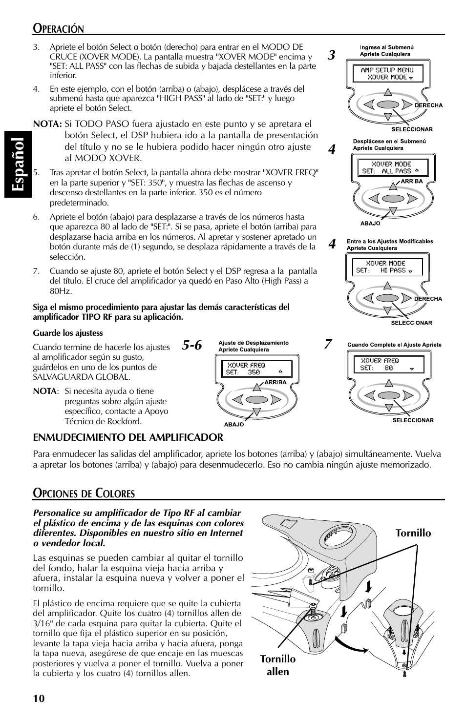 Espa ñ ol | Rockford Fosgate X2 User Manual | Page 34 / 64