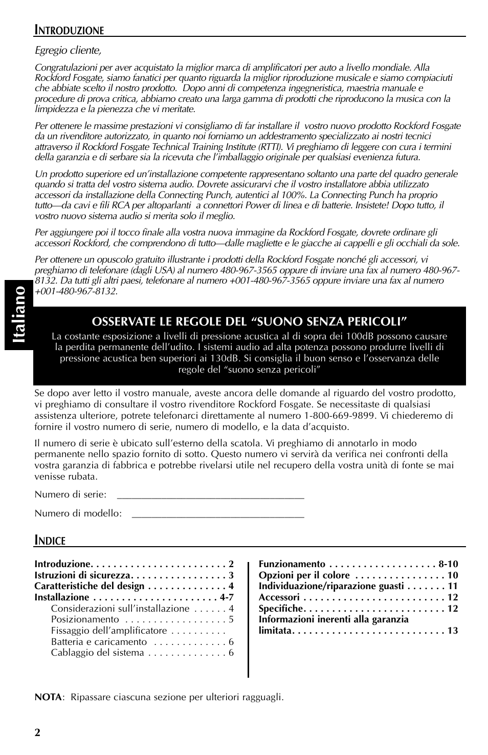 Italiano | Rockford Fosgate X2 User Manual | Page 50 / 64