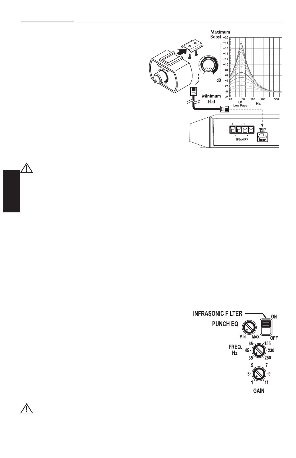 Italiano, Filtro infrasonico, Equalizzatore eq | Regolazione della frequenza di incrocio, Regolazione del guadagno | Rockford Fosgate T1500-1bd User Manual | Page 48 / 52