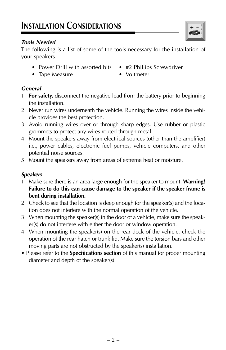 Nstallation, Onsiderations | Rockford Fosgate FNX2405 User Manual | Page 5 / 20