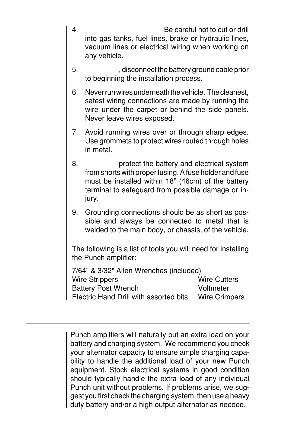 Battery and charging | Rockford Fosgate 4-CHANNEL AMPLIFIER User Manual | Page 12 / 35