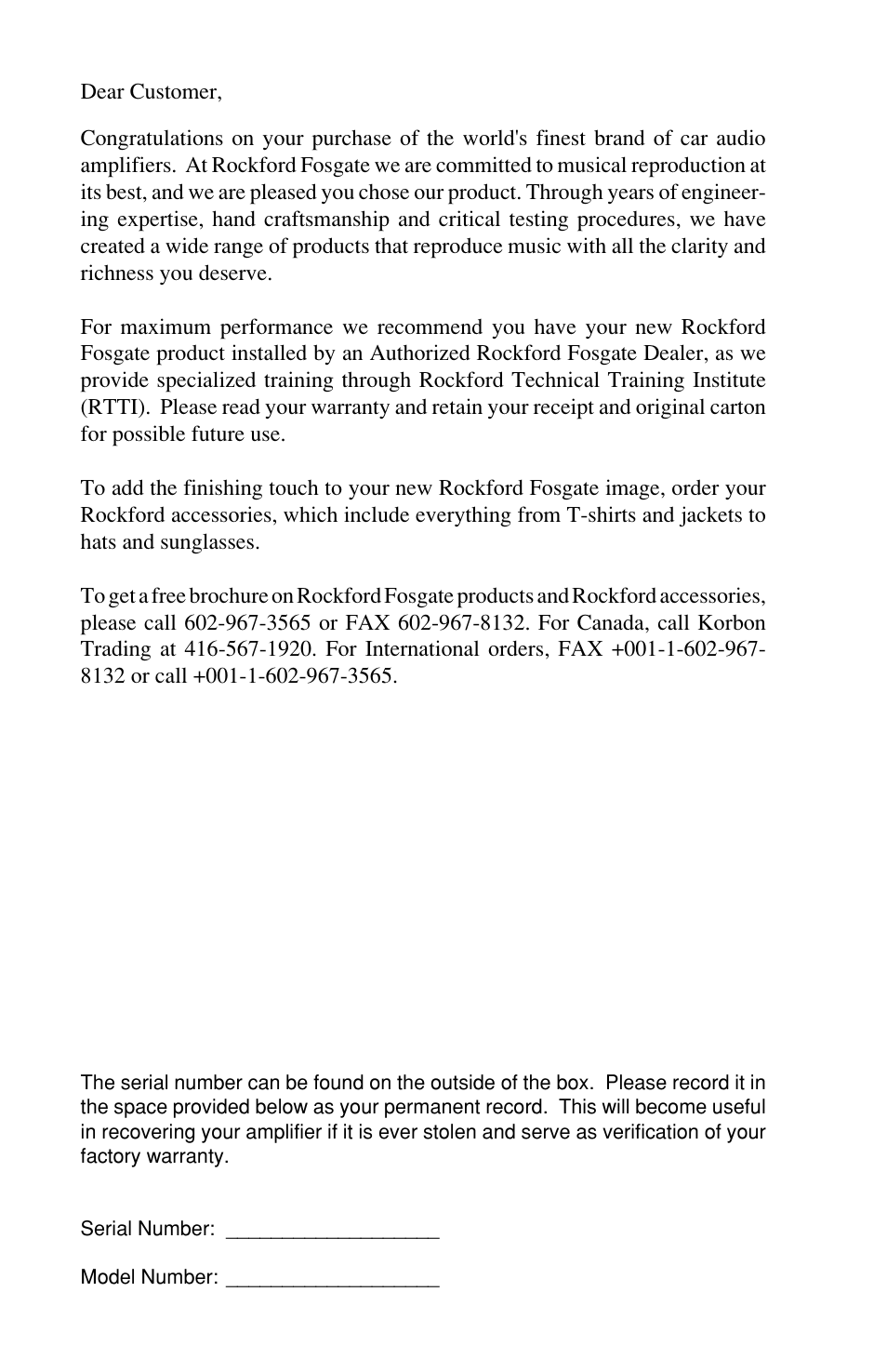 Rockford Fosgate 4-CHANNEL AMPLIFIER User Manual | Page 2 / 35