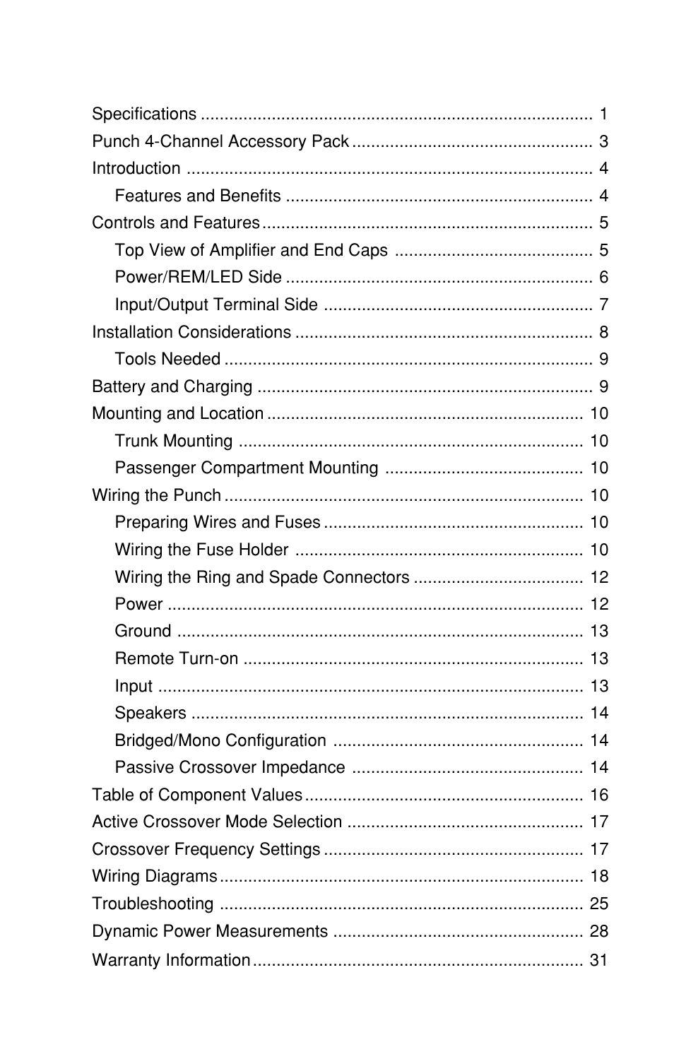 Rockford Fosgate 4-CHANNEL AMPLIFIER User Manual | Page 3 / 35