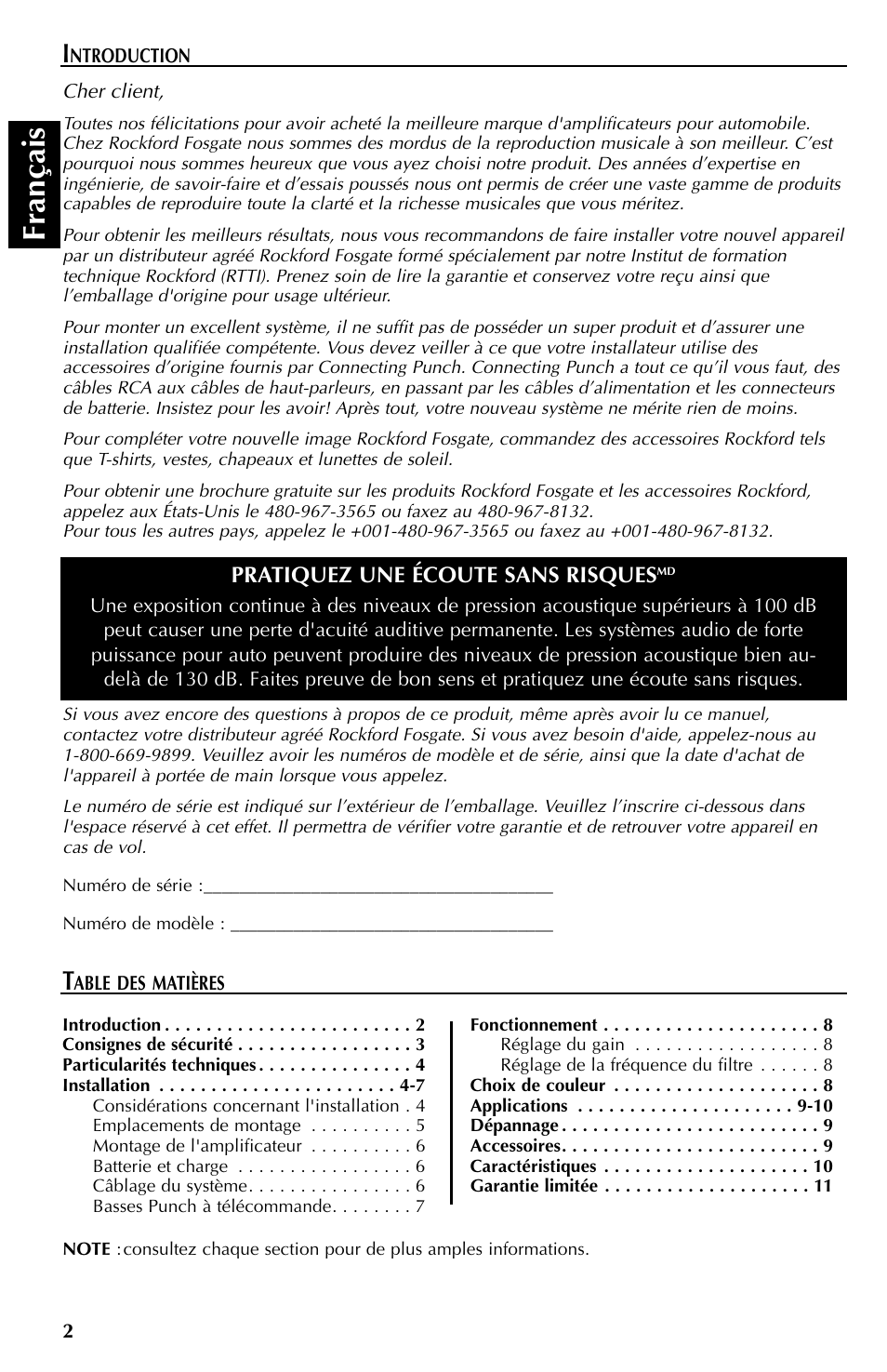 Fran çais | Rockford Fosgate FFX6 User Manual | Page 14 / 64