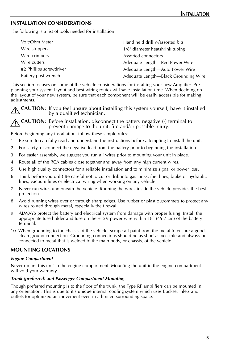 Rockford Fosgate FFX6 User Manual | Page 5 / 64