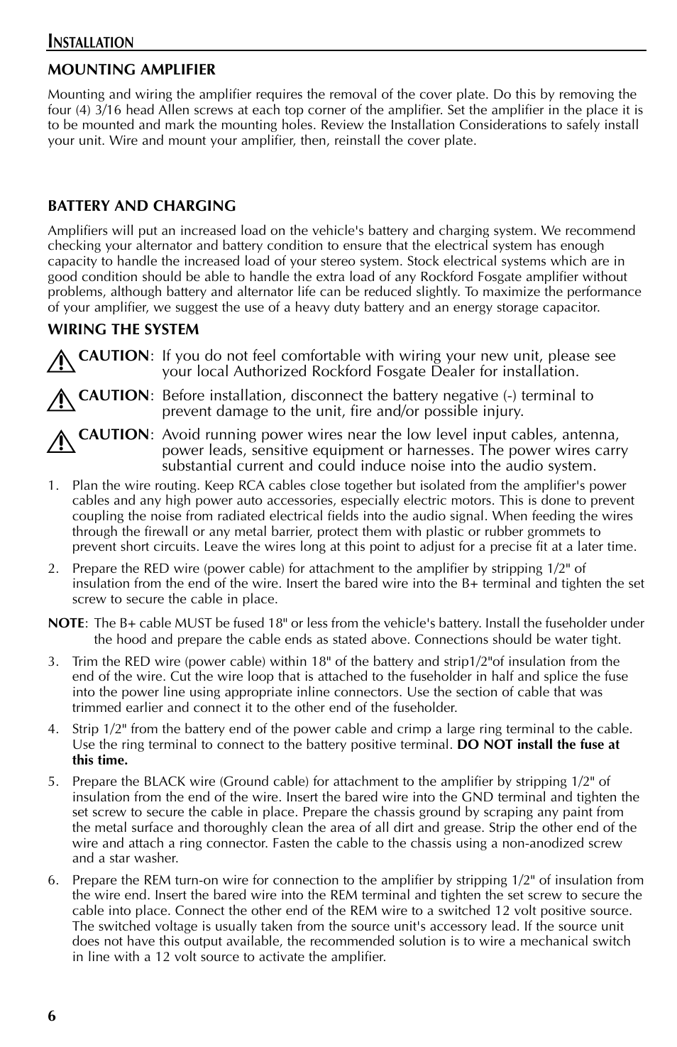 Rockford Fosgate FFX6 User Manual | Page 6 / 64