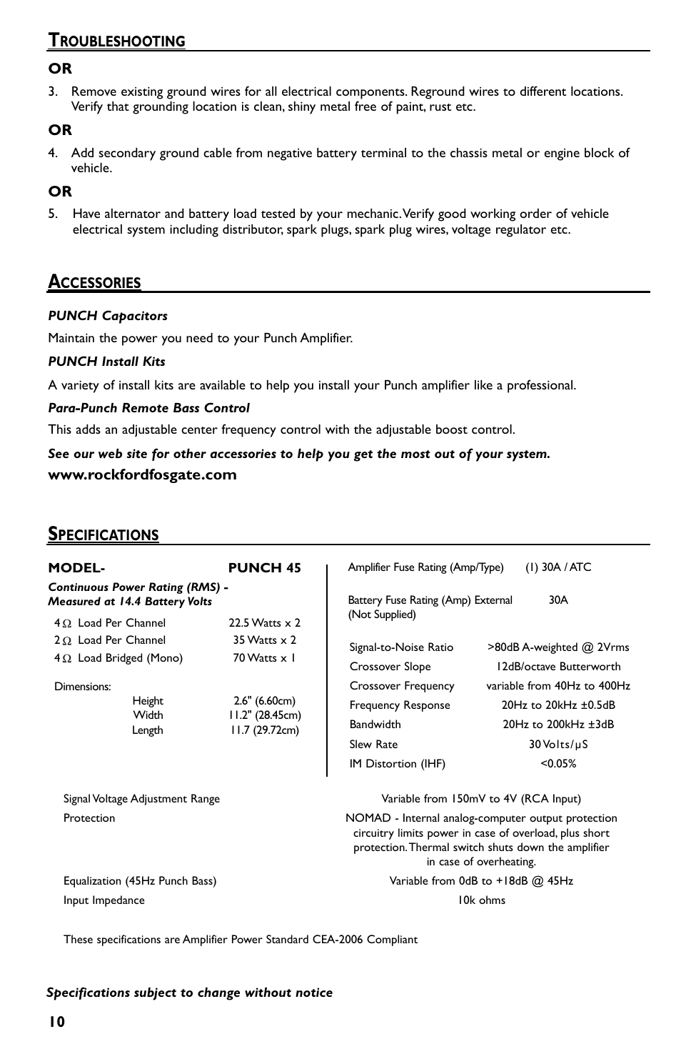 Rockford Fosgate Punch 45 User Manual | Page 10 / 52