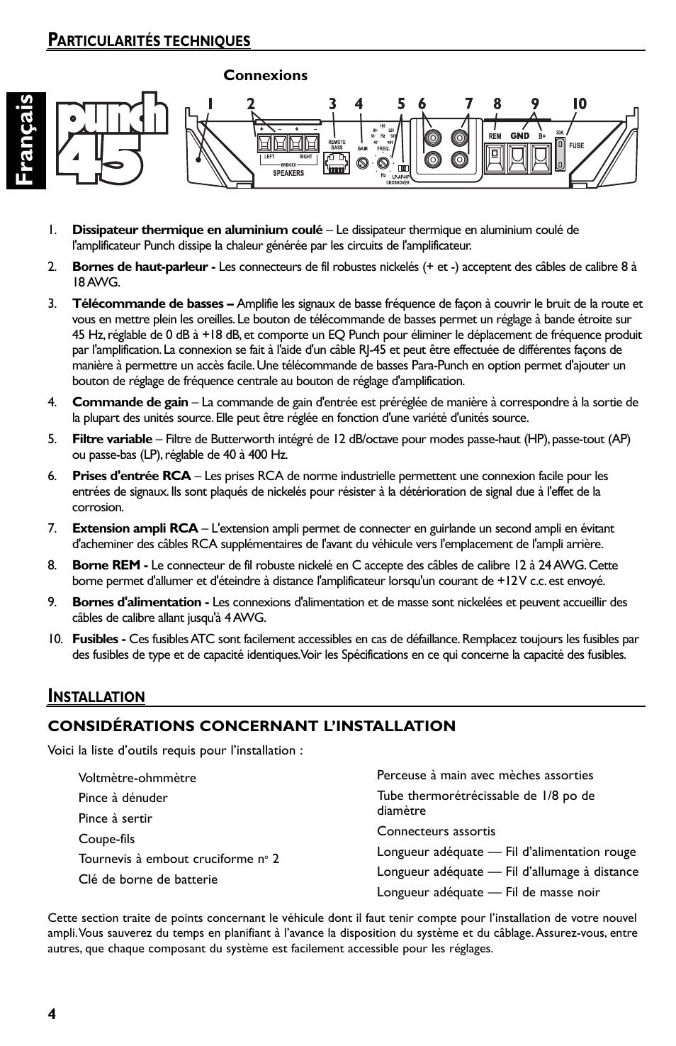 Français | Rockford Fosgate Punch 45 User Manual | Page 14 / 52