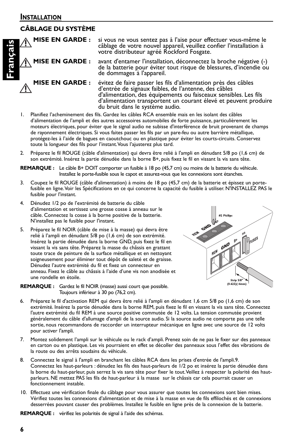 Français | Rockford Fosgate Punch 45 User Manual | Page 16 / 52