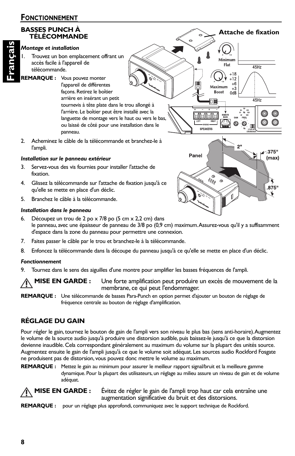 Français | Rockford Fosgate Punch 45 User Manual | Page 18 / 52