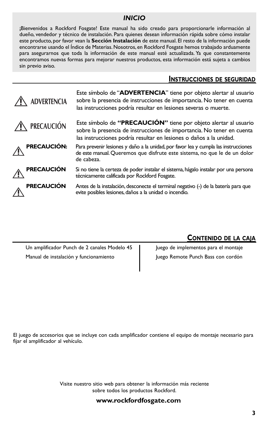 Inicio | Rockford Fosgate Punch 45 User Manual | Page 23 / 52
