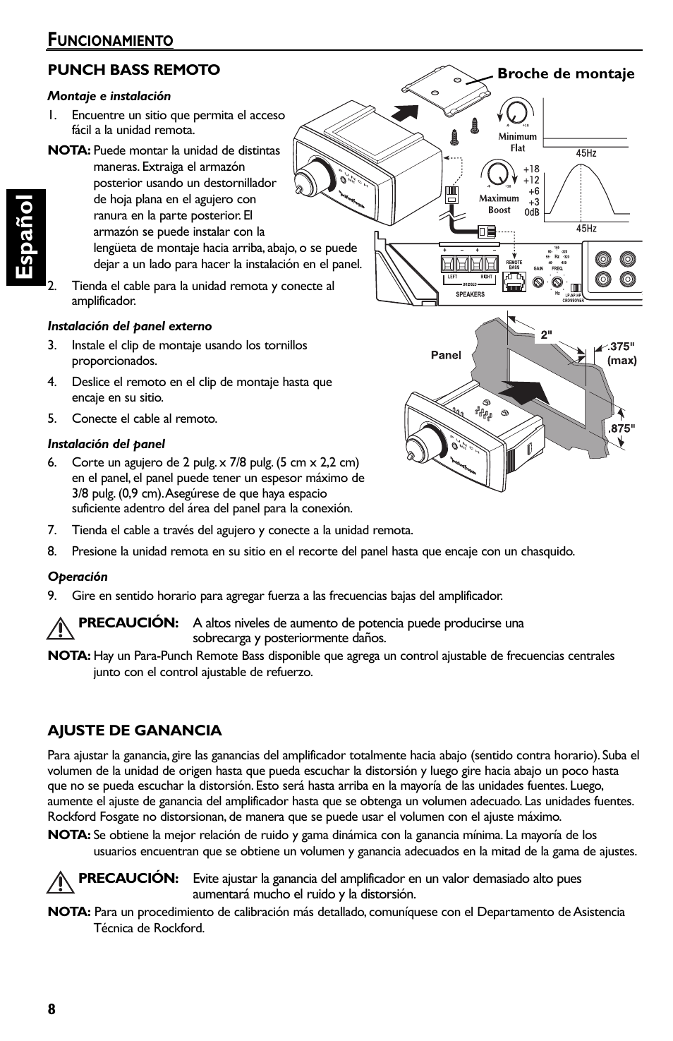 Español | Rockford Fosgate Punch 45 User Manual | Page 28 / 52