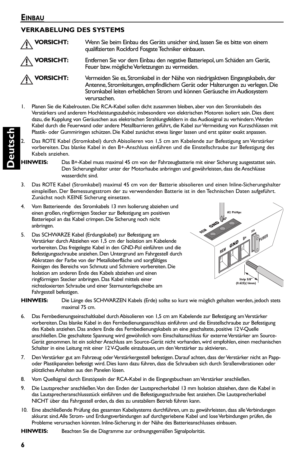 Deutsch | Rockford Fosgate Punch 45 User Manual | Page 36 / 52