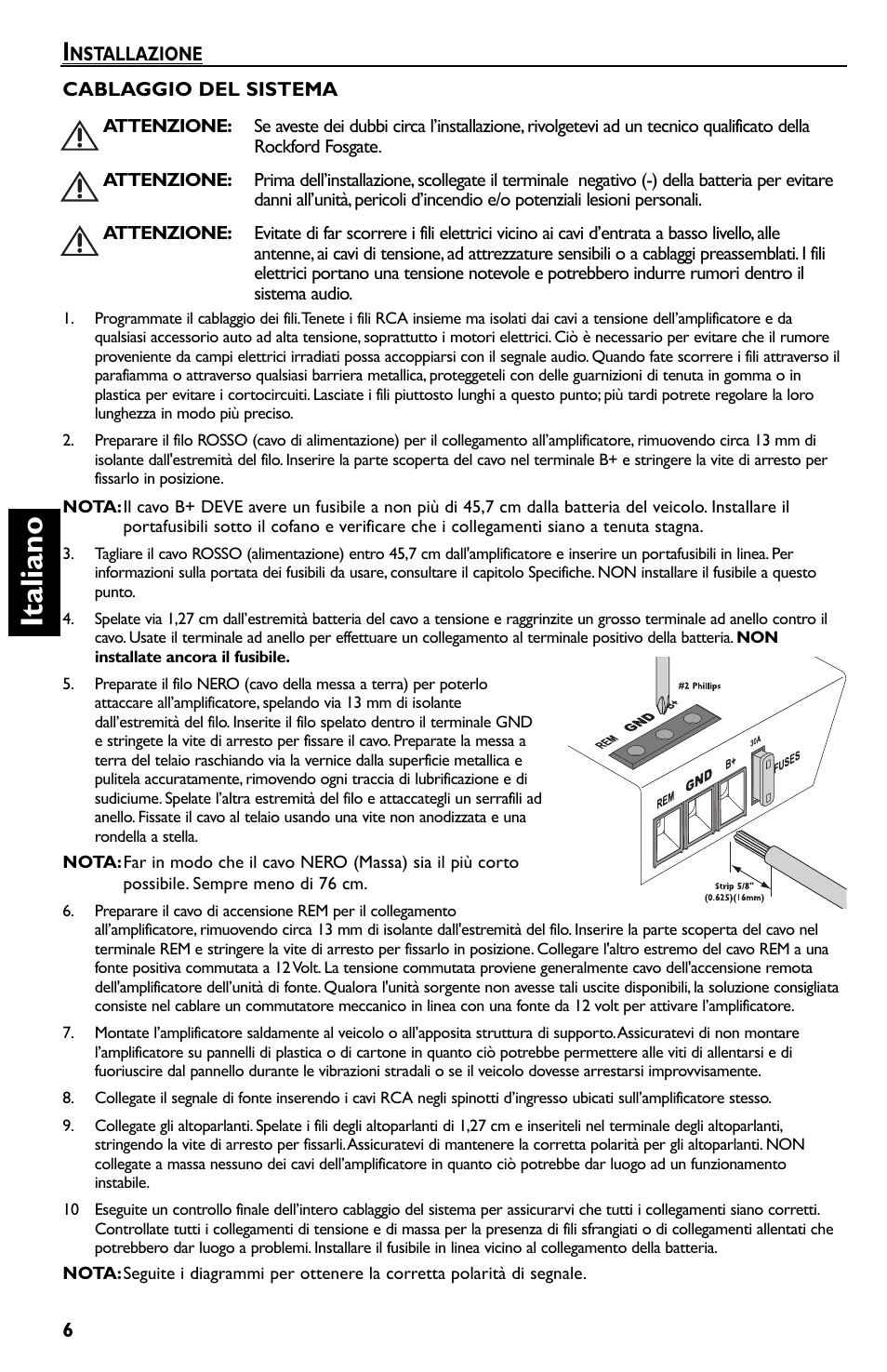 Italiano | Rockford Fosgate Punch 45 User Manual | Page 46 / 52
