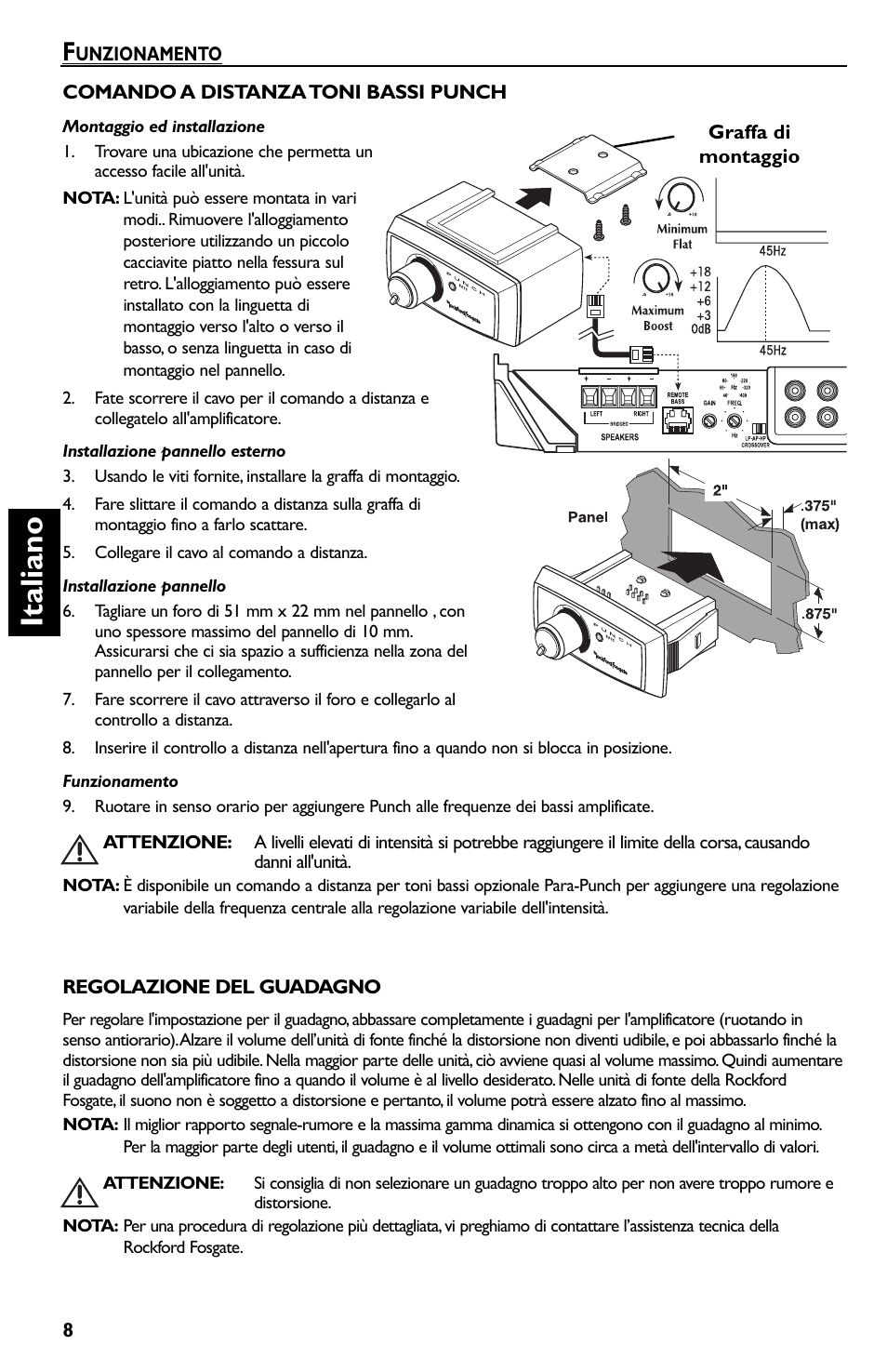 Italiano | Rockford Fosgate Punch 45 User Manual | Page 48 / 52