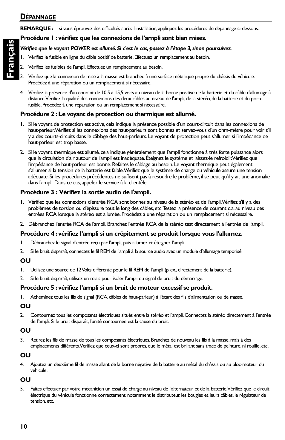 Français | Rockford Fosgate P550.2 User Manual | Page 22 / 64