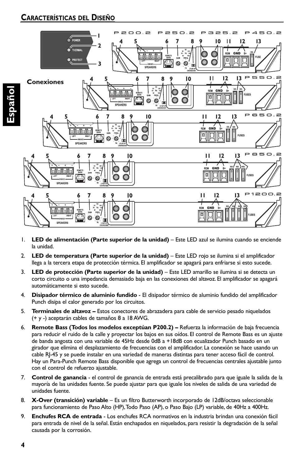 Español | Rockford Fosgate P550.2 User Manual | Page 28 / 64