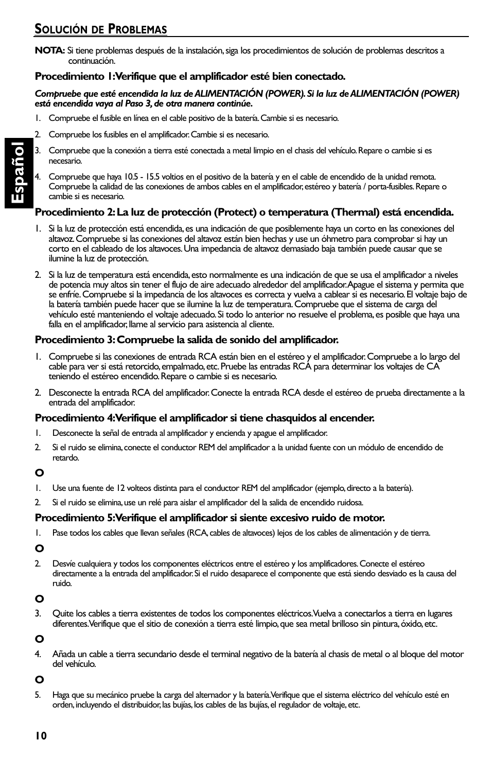 Español | Rockford Fosgate P550.2 User Manual | Page 34 / 64
