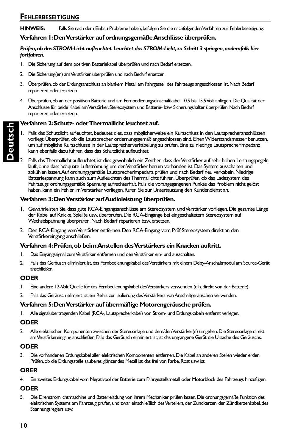 Deutsch | Rockford Fosgate P550.2 User Manual | Page 46 / 64