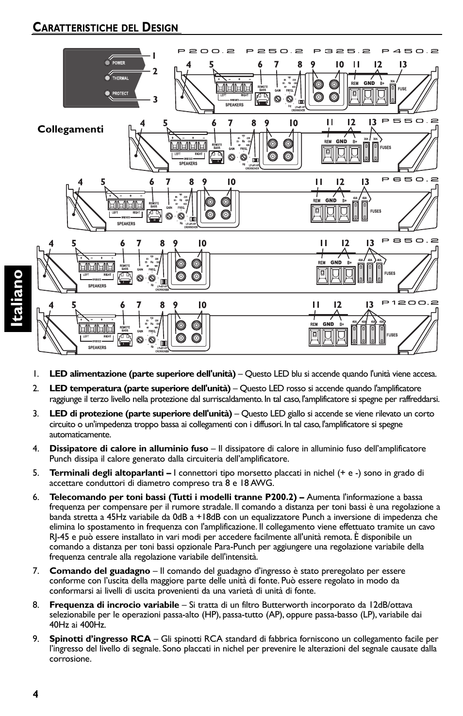 Italiano | Rockford Fosgate P550.2 User Manual | Page 52 / 64