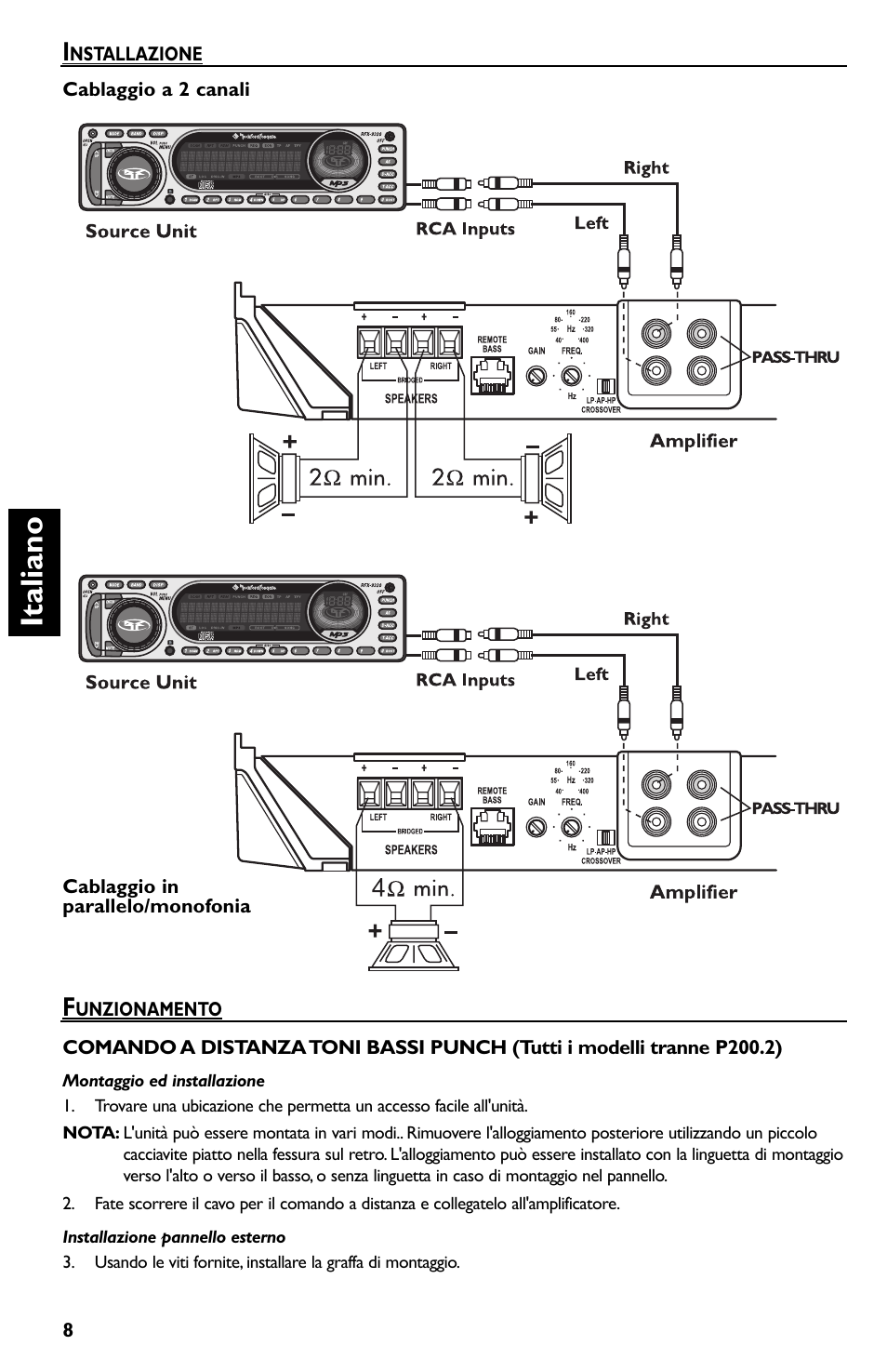Italiano | Rockford Fosgate P550.2 User Manual | Page 56 / 64