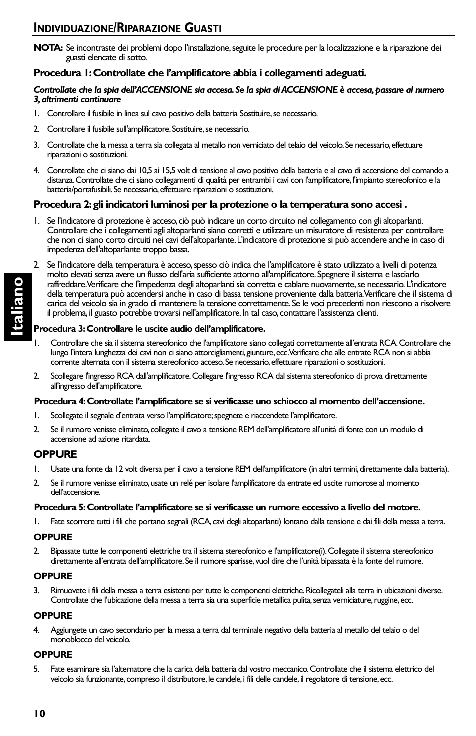 Italiano | Rockford Fosgate P550.2 User Manual | Page 58 / 64