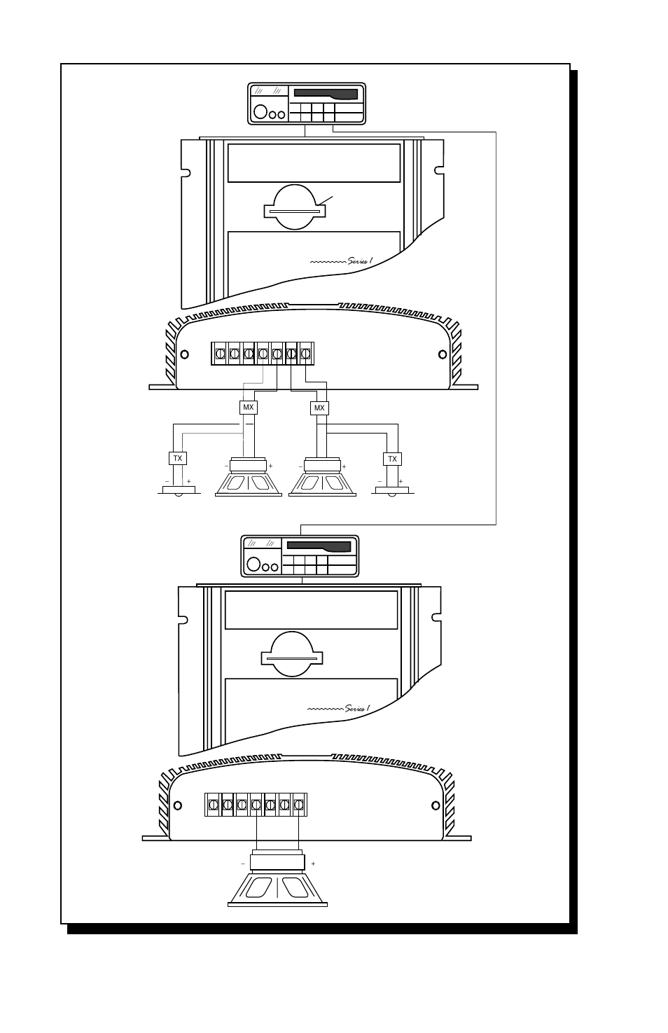 Amp 2 amp 1, Mplified, Ystem | See page 10 for proper crossover use, Source unit | Rockford Fosgate 2600X User Manual | Page 16 / 28