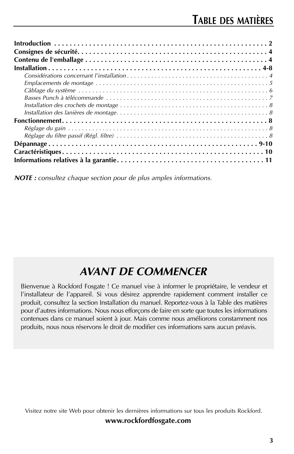 Rockford Fosgate RFT3061A User Manual | Page 13 / 52