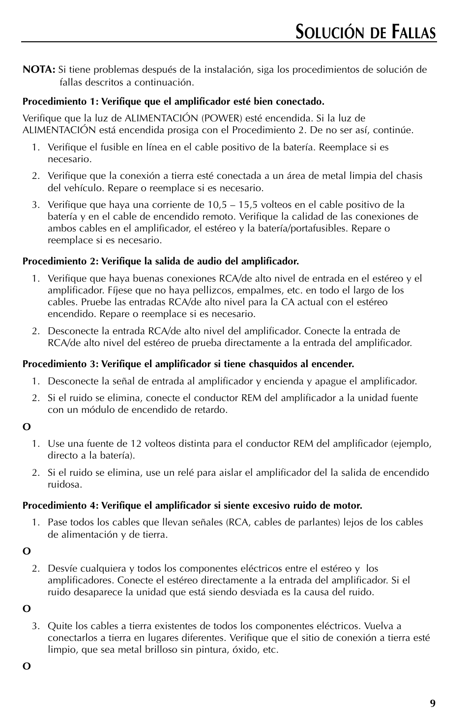 Olución de, Allas | Rockford Fosgate RFT3061A User Manual | Page 29 / 52