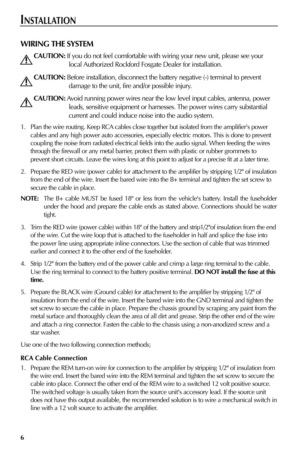 Nstallation | Rockford Fosgate RFT3061A User Manual | Page 6 / 52
