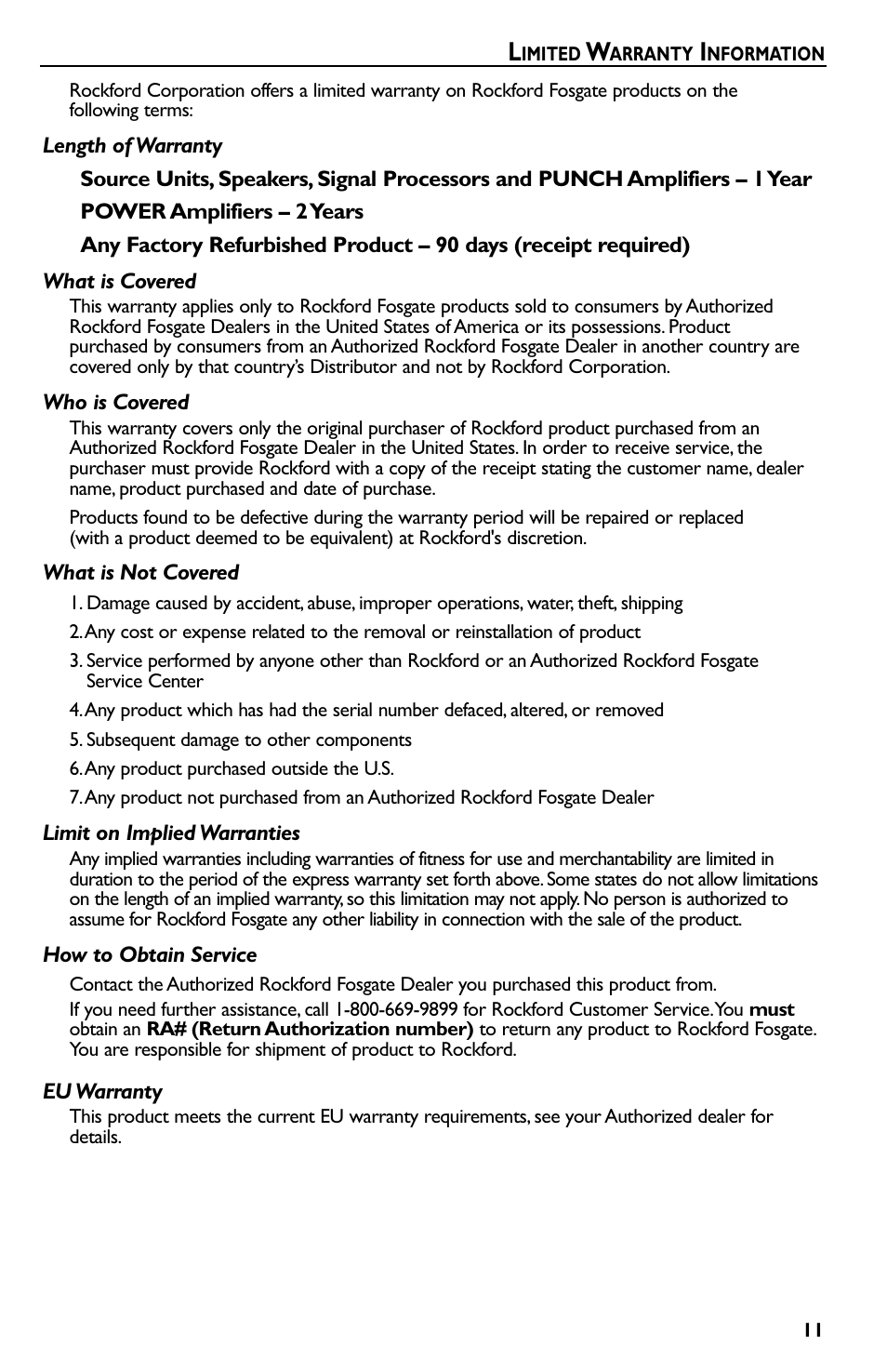 Rockford Fosgate p3002 User Manual | Page 11 / 52
