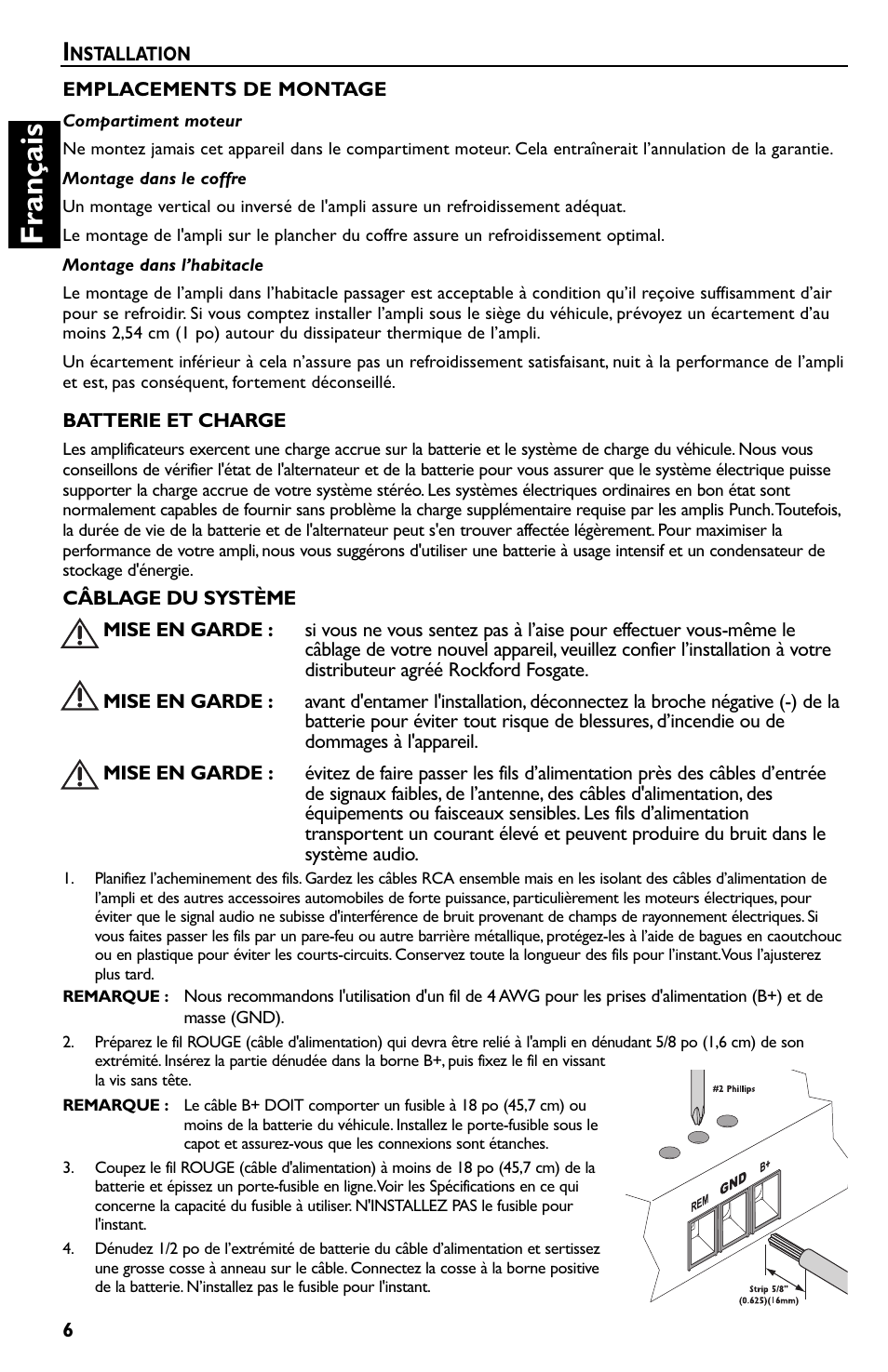 Français | Rockford Fosgate p3002 User Manual | Page 16 / 52