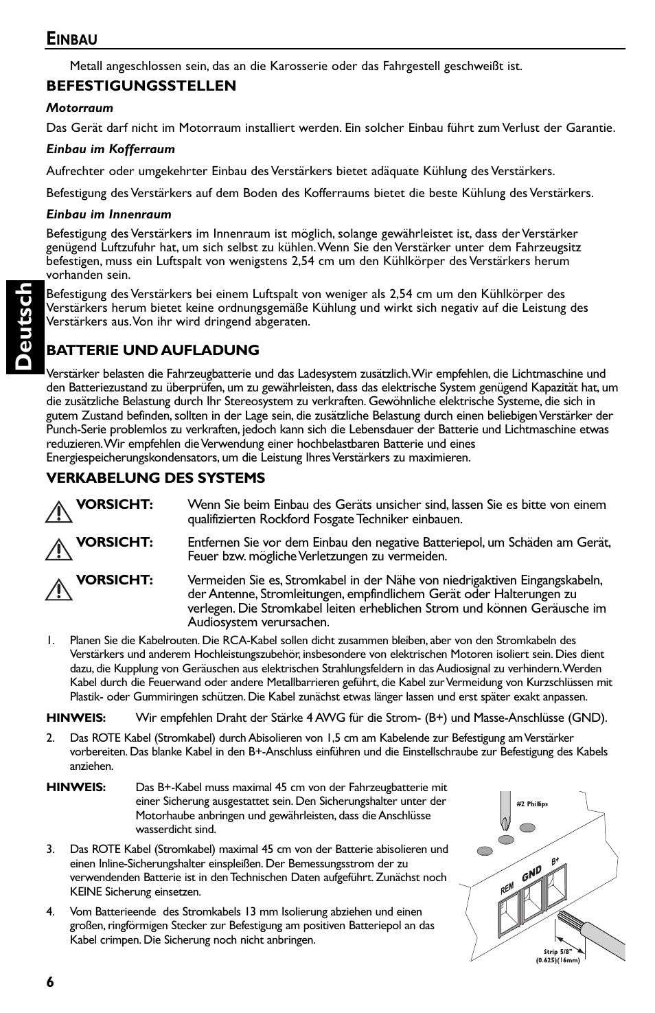 Deutsch | Rockford Fosgate p3002 User Manual | Page 36 / 52
