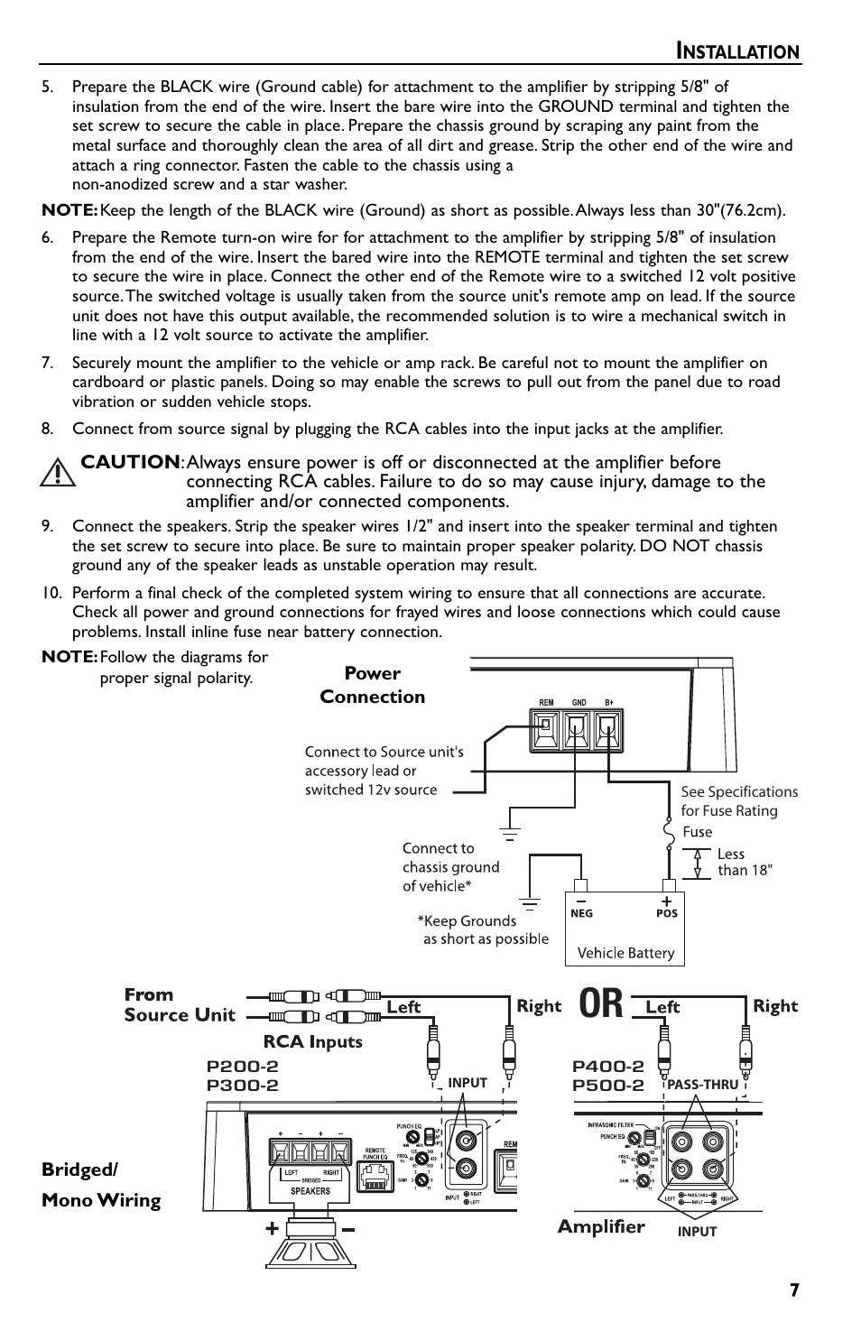 Rockford Fosgate p3002 User Manual | Page 7 / 52
