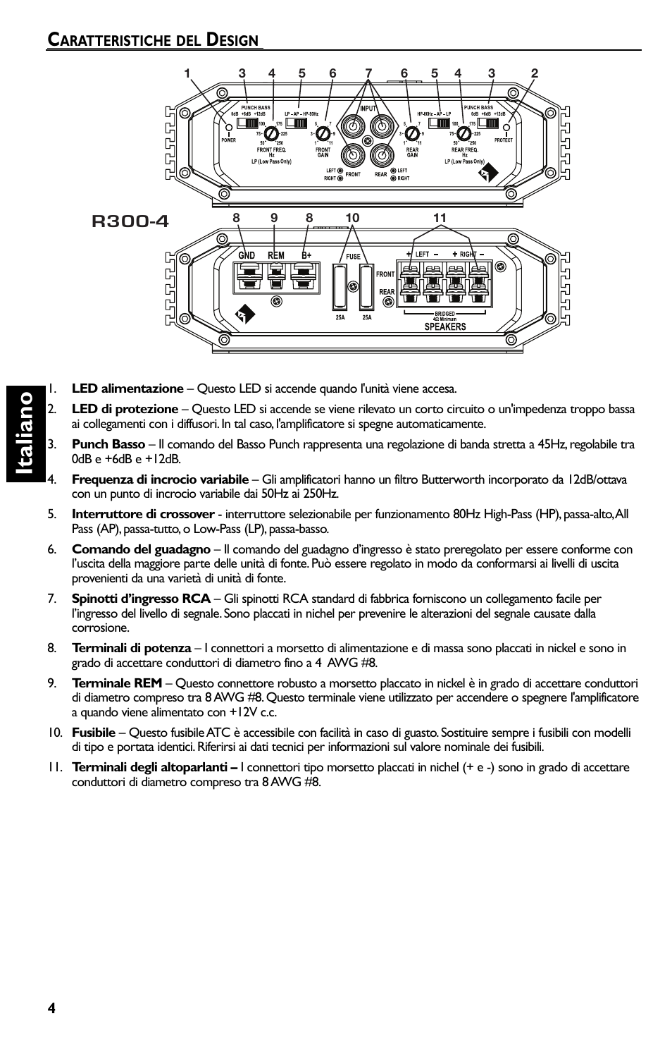 Italia n o, R300-4 | Rockford Fosgate Prime R300-4 User Manual | Page 44 / 52