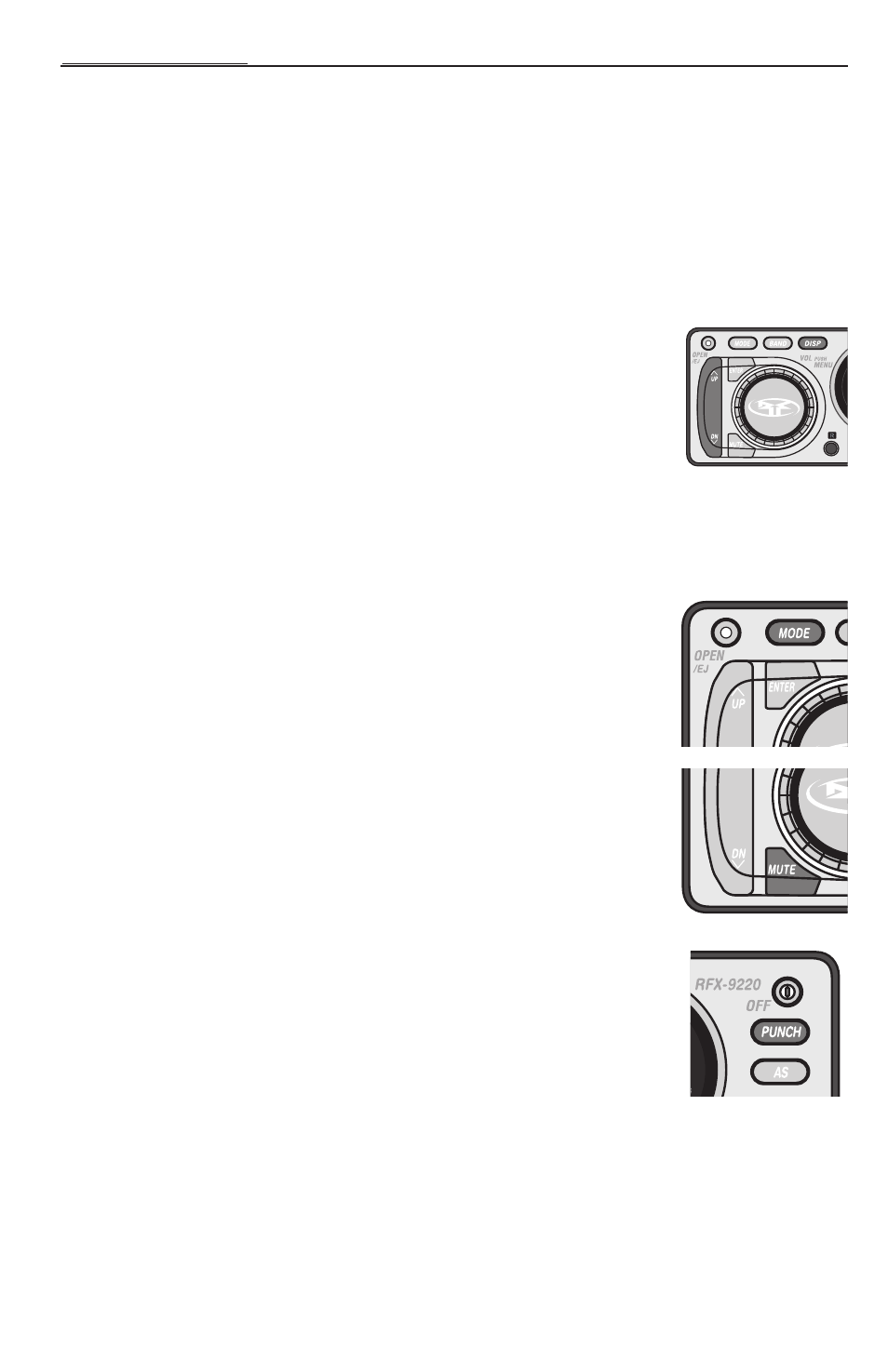 Clock operation, Mode selection, Punch | Panel display | Rockford Fosgate RFX9220M User Manual | Page 12 / 80